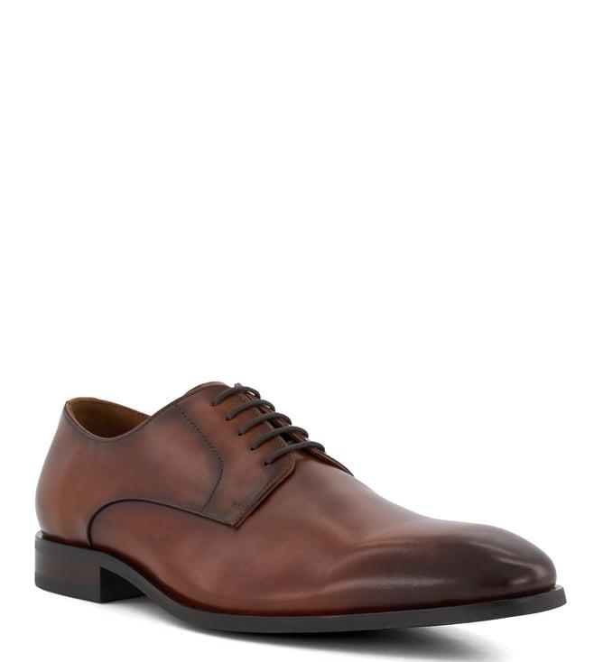 dune london men's secretive tan derby shoes