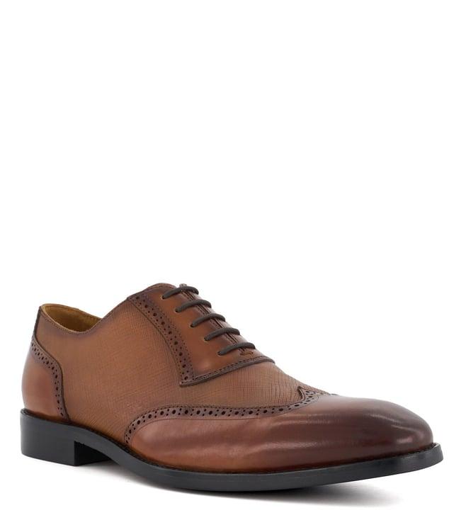 dune london men's stuttgart tan oxford shoes