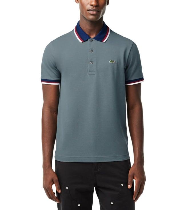 lacoste grey core collection regular fit polo t-shirt