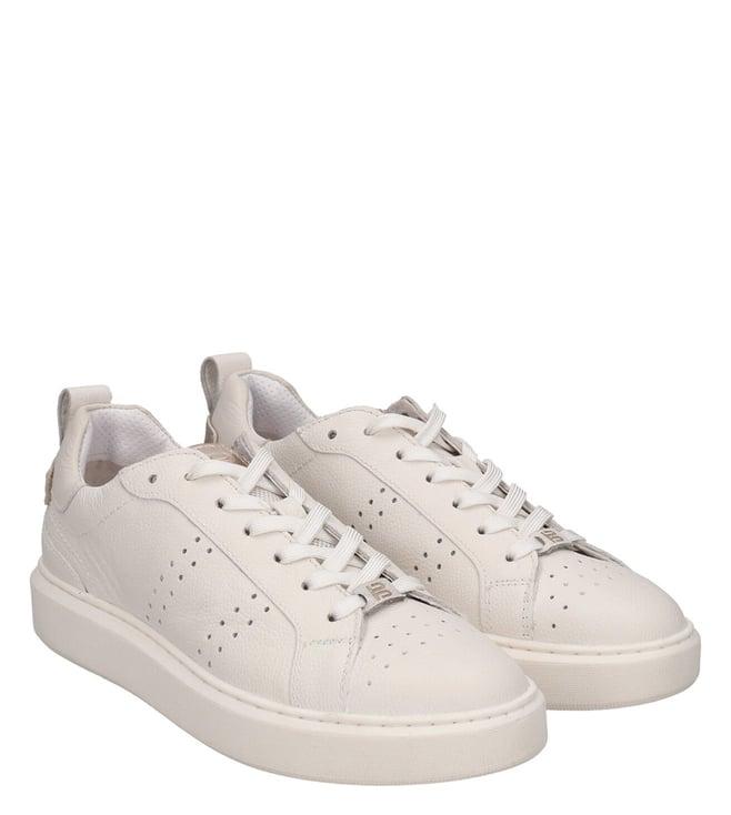 bagatt women's gina mid-top perforated white sneakers