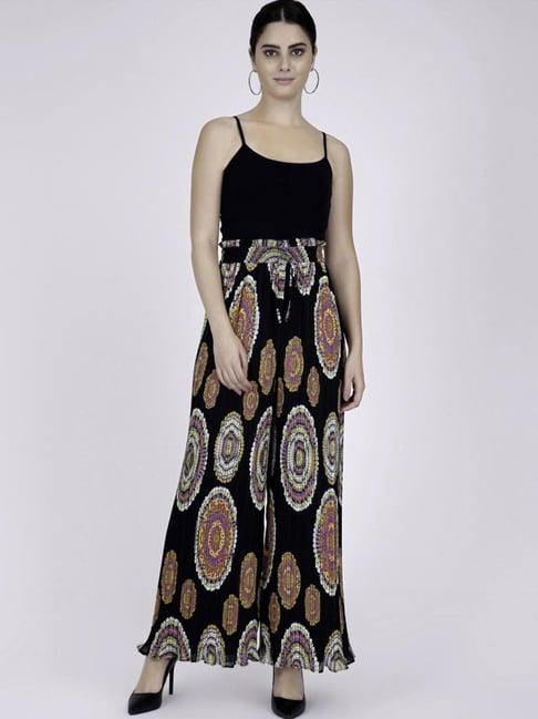 first resort by ramola bachchan black geometric printed pleated palazzo