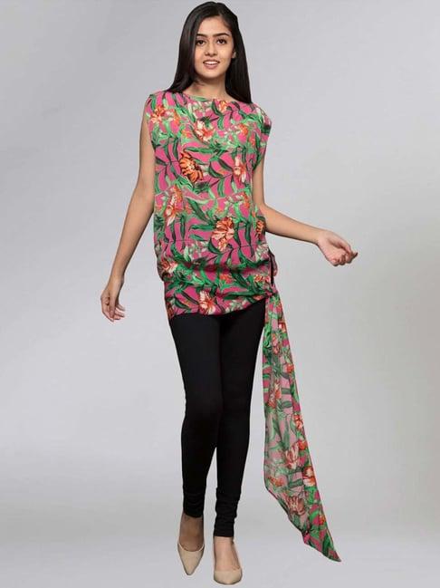 first resort by ramola bachchan pink tropical print top