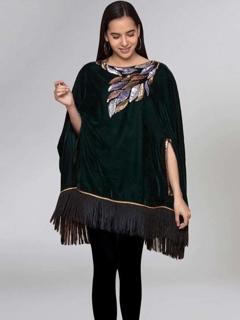 first resort by ramola bachchan green sequinned poncho