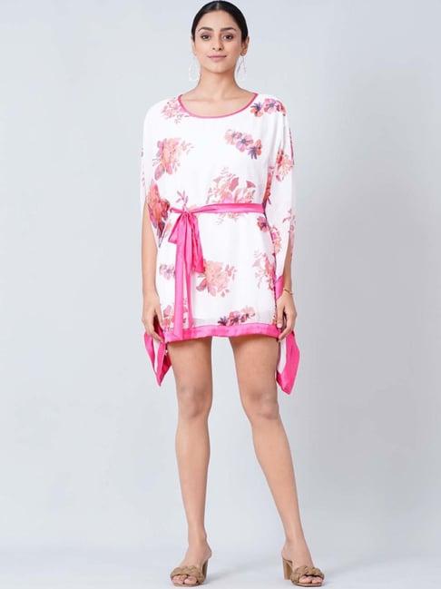 first resort by ramola bachchan pink floral kaftan tunic