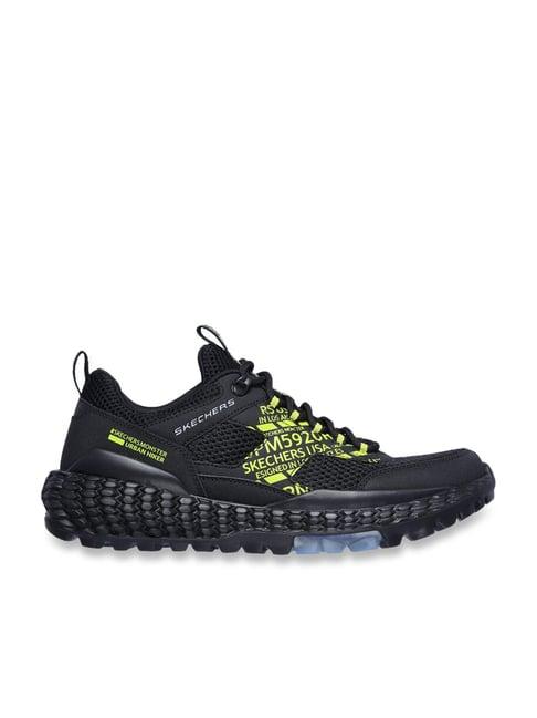 skechers men's skechers monster - mashton black lime sports lace up shoe