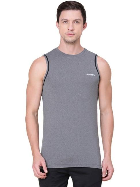 van heusen performance regular fit swift dry odour shield solid vest - grey