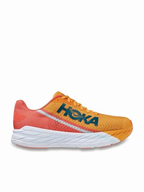 hoka men's rocket x radiant yellow running shoes