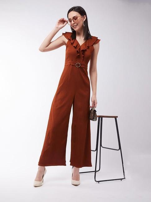 miss chase rust maxi jumpsuit