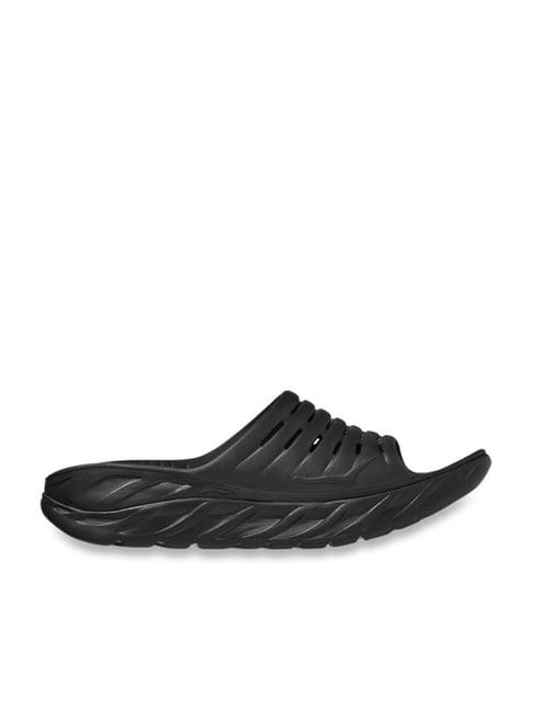 hoka men's ora recovery black slides