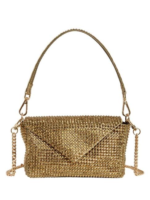 gedebe gold my love studded medium shoulder bag