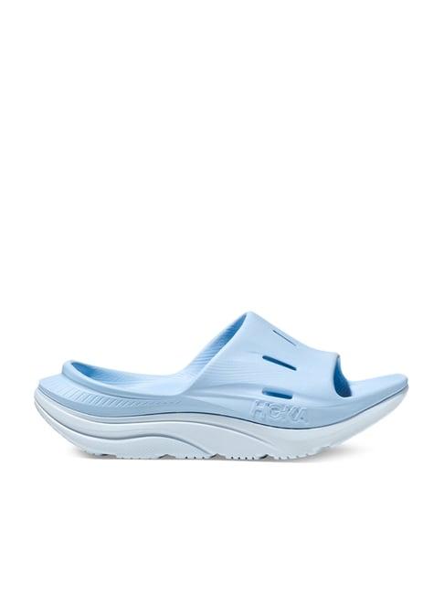 hoka men's u ora recovery slide 3 airy blue slides