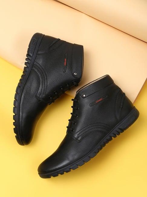 red chief men's black casual boots