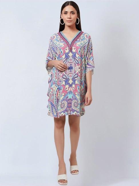 first resort by ramola bachchan mauve & blue paisley tunic