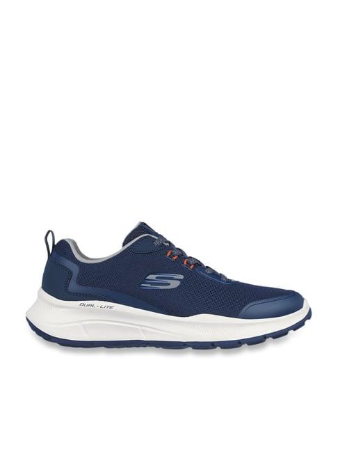 skechers men's equalizer 5.0 navy orange casual sneakers