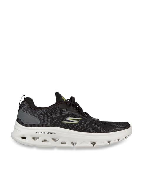 skechers men's go run glide-step flex-radar black lime running shoes