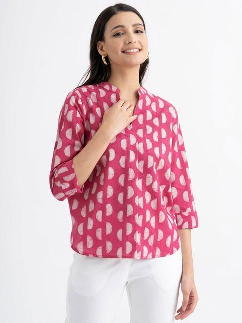 pink fort pink printed top