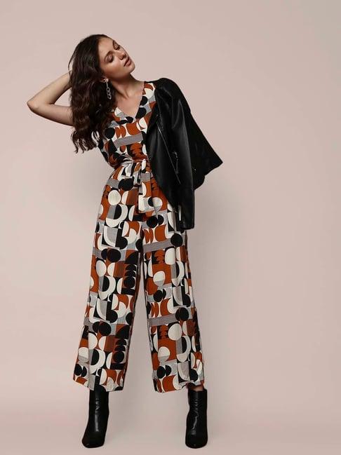 vero moda multicolor printed maxi jumpsuit