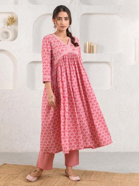 prakriti jaipur pink gathered kurta