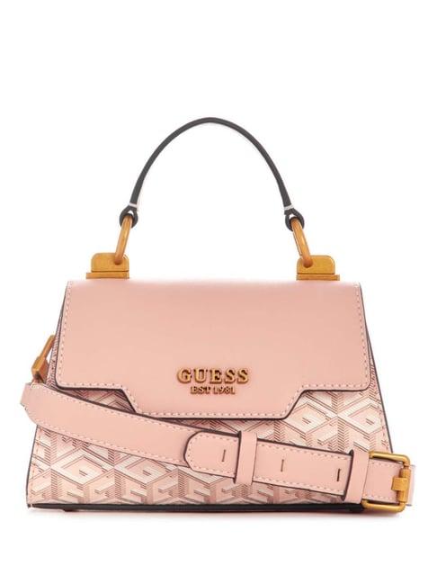 guess pale rose logo hallie mini satchel