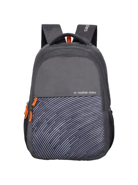 nasher miles wave backpack for men & women | 3 compartment/casual/college bag | grey, 45l