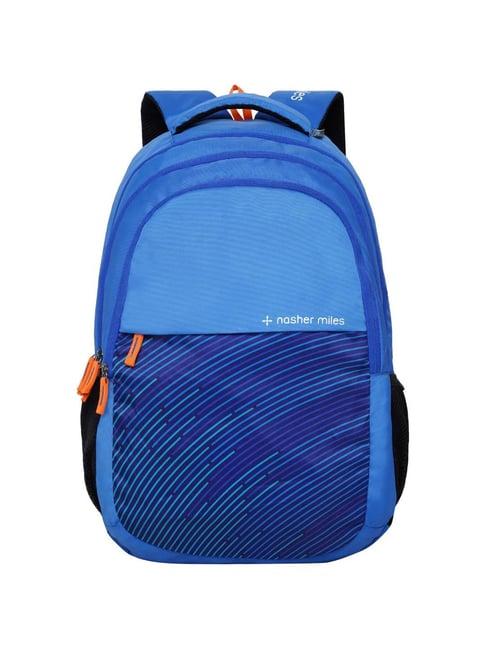 nasher miles wave backpack for men & women |3 compartment/casual/college bag | navy blue, 45l