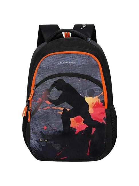 nasher miles cricket backpack for men & women | 3 compartment/casual/college bag | black, 45l