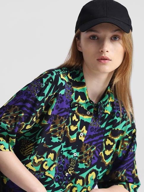 only multicolor viscose printed shirt