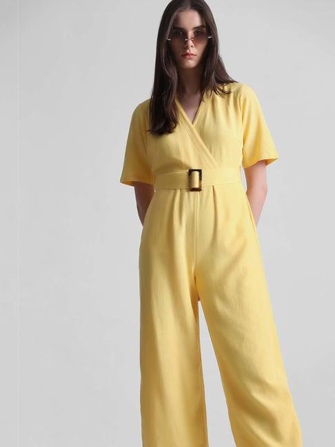 only yellow blended maxi jumpsuit