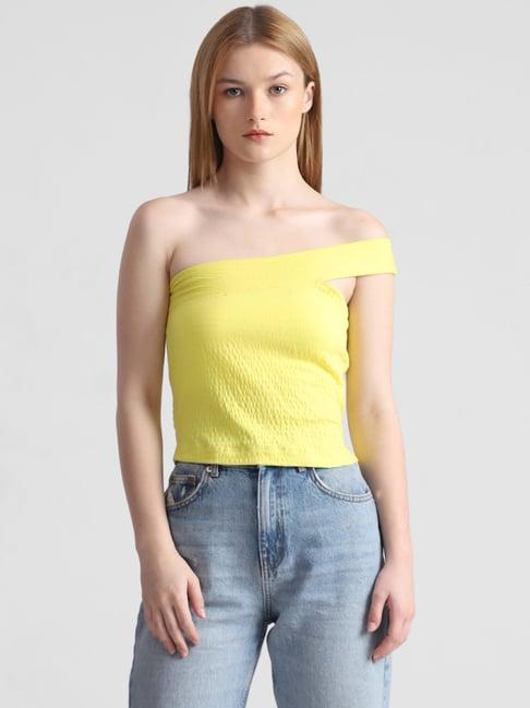 only yellow cotton regular fit top