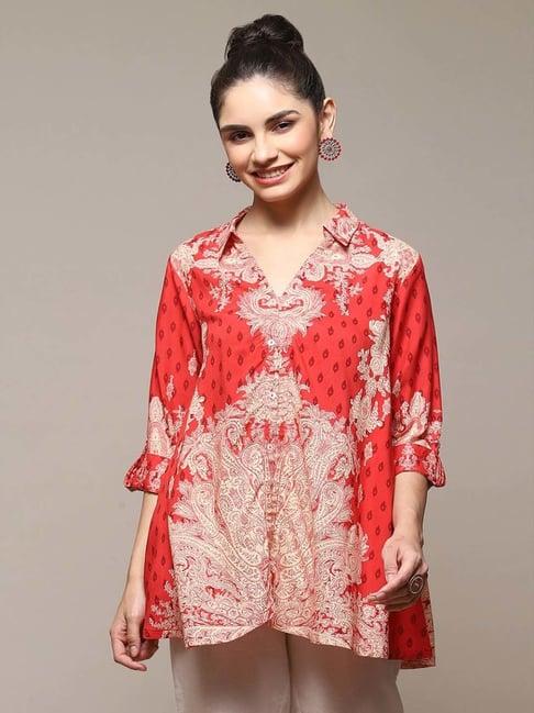 biba red printed shirt