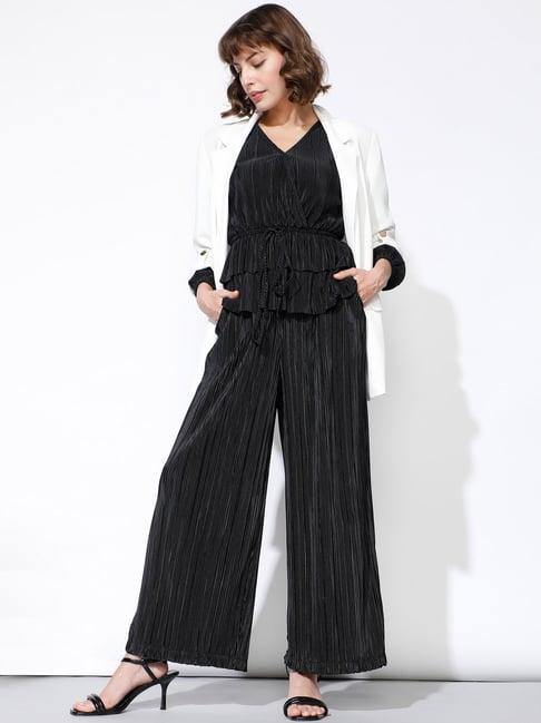 vero moda black relaxed fit pants