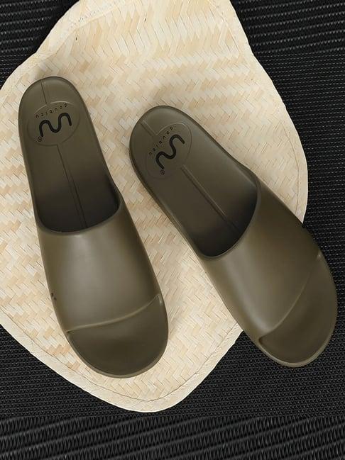 doubleu men's olive green slides