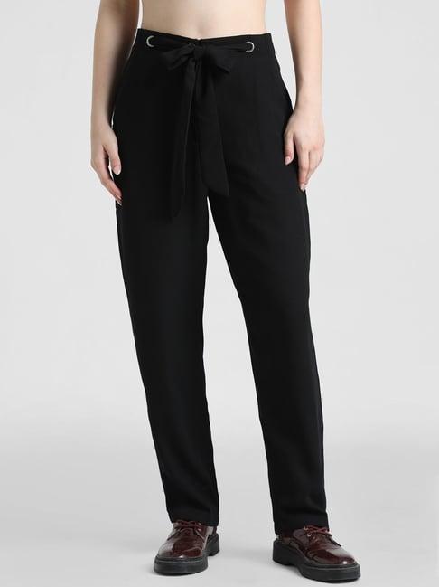 only black relaxed fit relaxed fit high rise pants