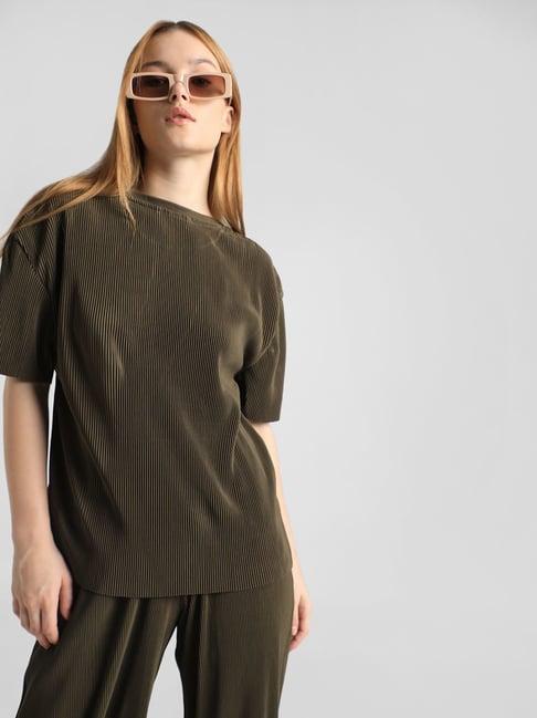 only olive cotton regular fit t-shirt