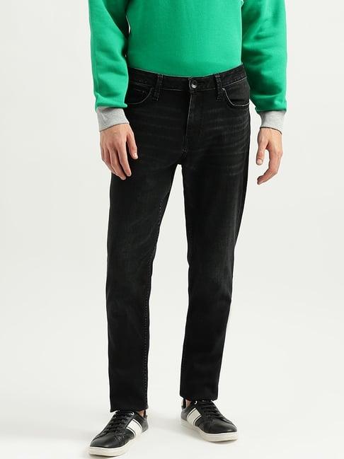 united colors of benetton black slim tapered fit jeans