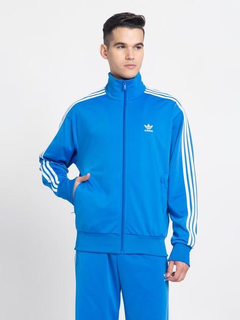 adidas originals blue regular fit printed sports jacket