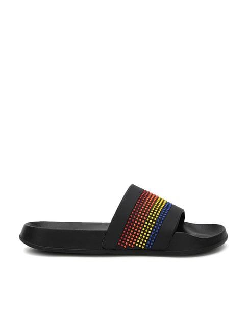 united colors of benetton women's black slides