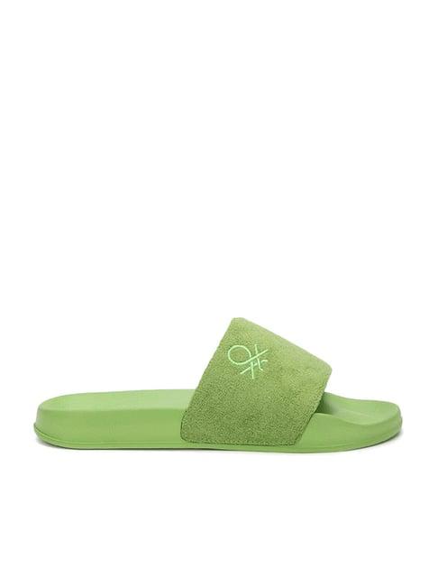 united colors of benetton women's green slides