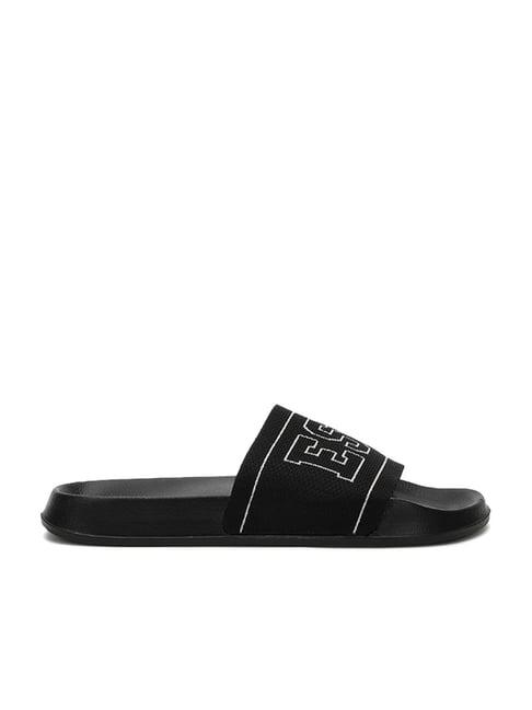 united colors of benetton men's black slides