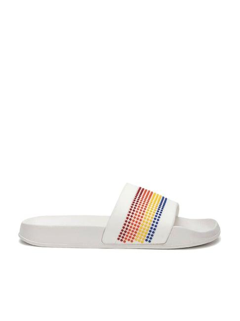 united colors of benetton women's white slides