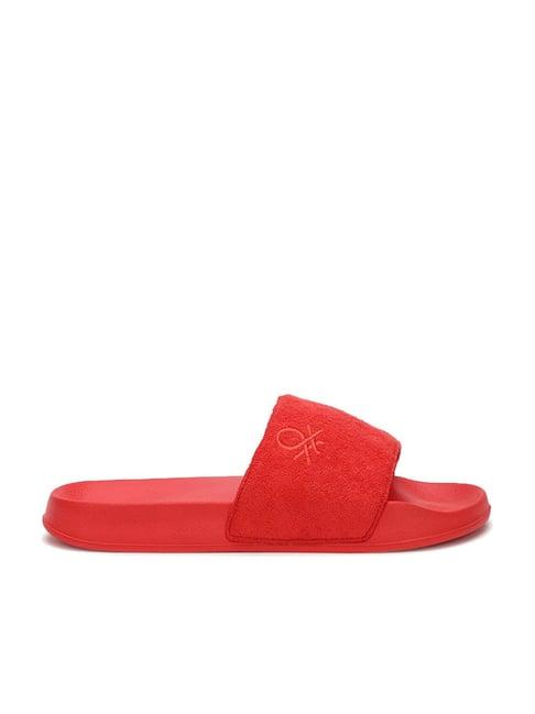 united colors of benetton women's red slides