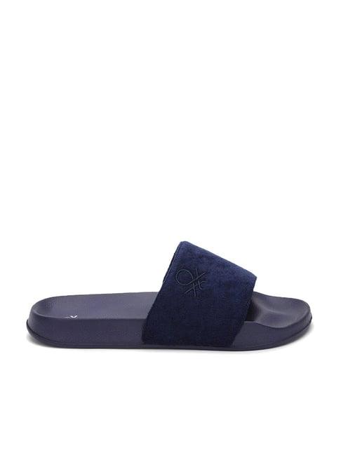 united colors of benetton women's navy slides