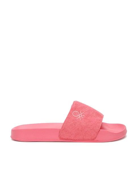 united colors of benetton women's pink slides