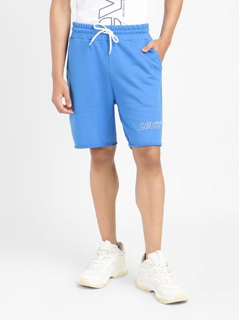 levi's blue cotton regular fit shorts