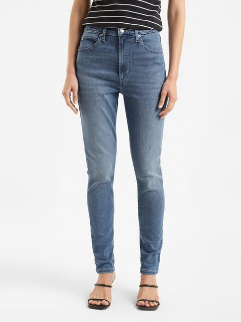 levi's blue skinny fit high rise jeans