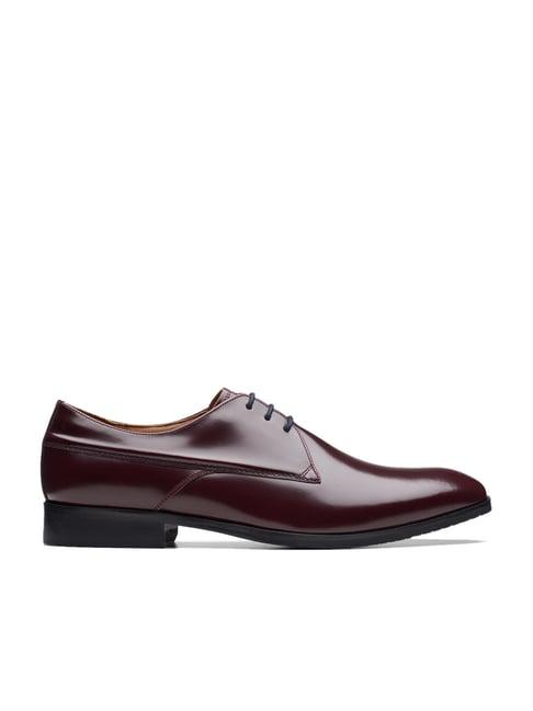 clarks men's craftcliftonlo burgundy derby shoes