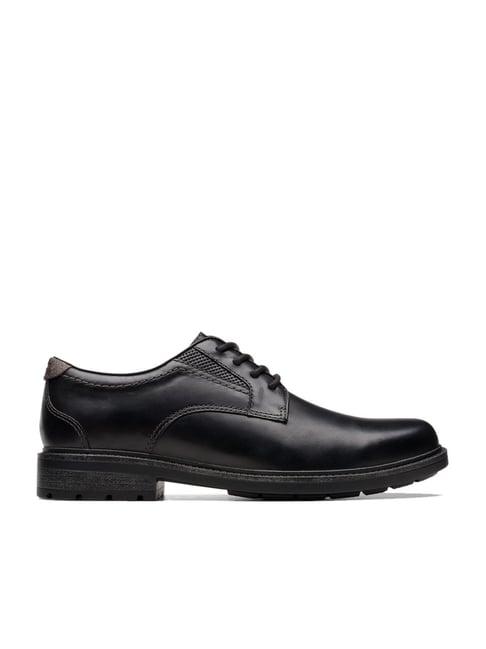 clarks men's un shire black derby shoes