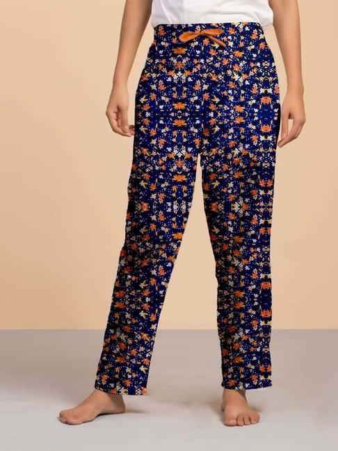 lyra royal blue printed pyjamas