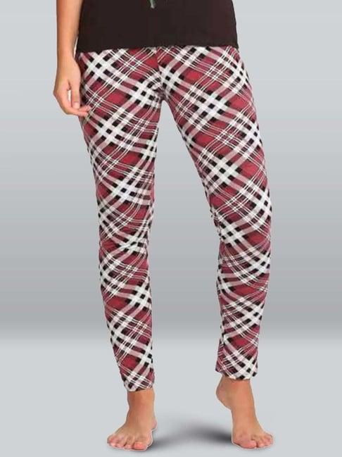 lyra maroon & white printed pyjamas