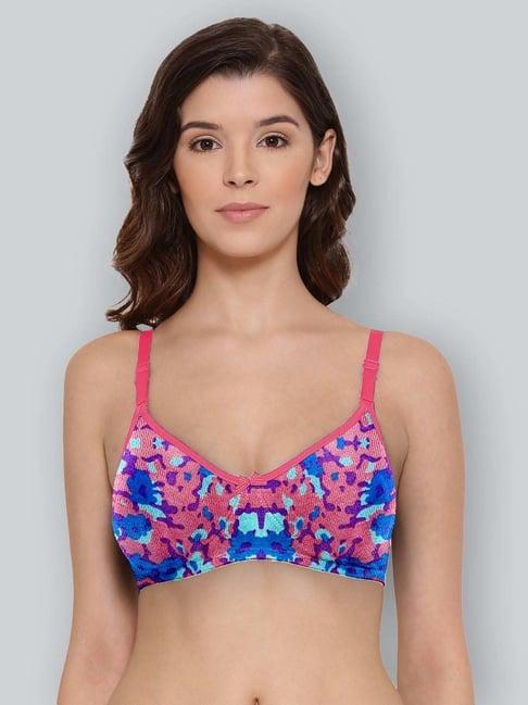 lyra coral & blue cotton printed t-shirt bra